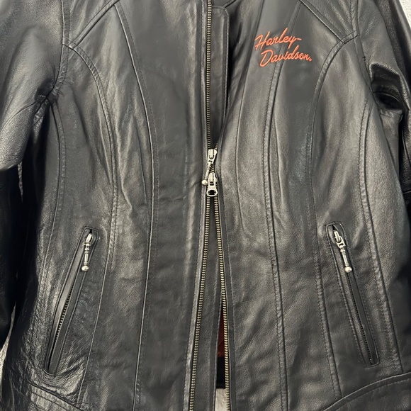 Harley Davidson Women’s Genuine Leather Riding Jacket 2009 Black medium - Picture 6 of 16